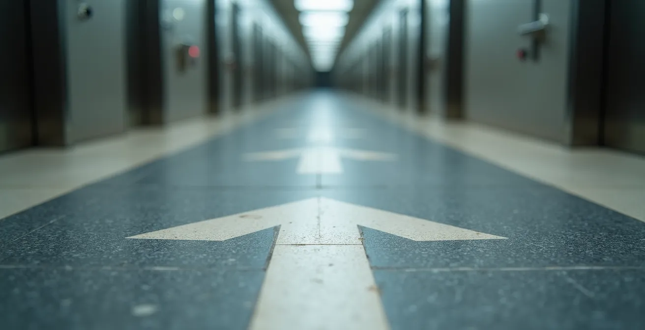 Plan architectural montrant l'emplacement des ascenseurs cachés dans une station BTS