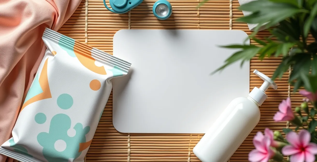 Kit d'hygiène organisé pour voyage en train avec accessoires essentiels