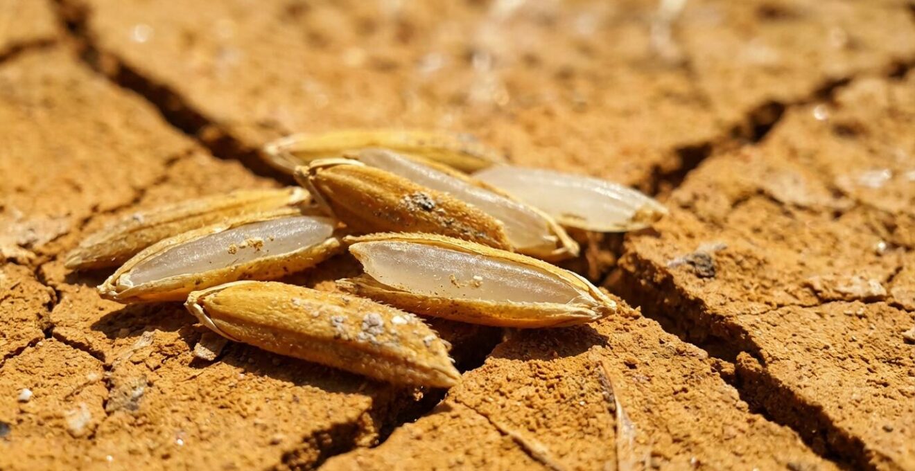 Rizière de l'Isan en Thaïlande avec sol caractéristique et variations de température